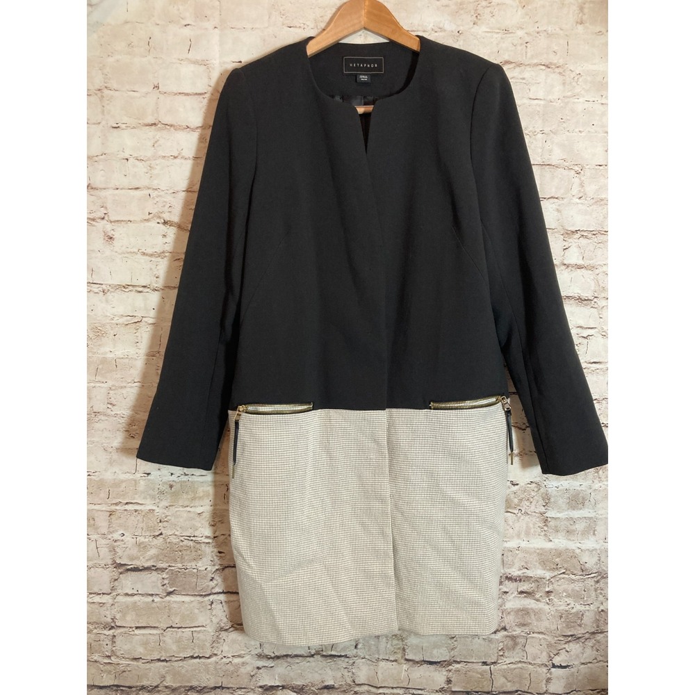 Metaphor Jacket Womens Medium Long Line Capsule Staple Minimalist Zip Pockets